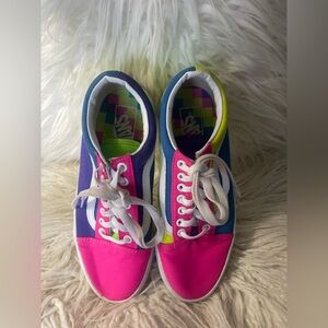 Vibrant Vans Women's Sneakers - Pink, Blue, and Purple
